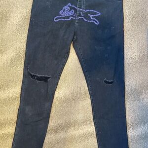 Black Slim Straight Jeans